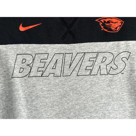 Nike Oregon State Beavers Crewneck Long Sleeve Shirt Gray Black Women Small NCAA - Picture 4 of 8